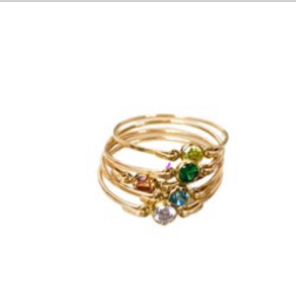 Dainty 14k gold filled birthstone stack rings - Picture 3 of 3